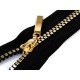 Plastic / Vislon Zipper P60, length 80 cm, square teeth, black/gold