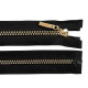 Plastic / Vislon Zipper P60, length 80 cm, square teeth, black/gold