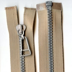 Plastic Zipper open-end P6 60 cm color T-1 - beige/1 pc.