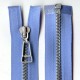 Plastic Zipper open-end P6 60 cm color T-61 - sky blue/silver teeths/1 pc.