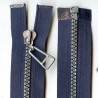Plastic Zipper open-end P6 75 cm color T-17 - dark blue/silver teeths/1 pc.
