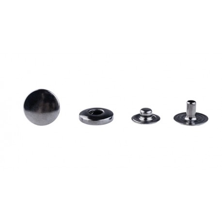 Snap Fasteners "ALFA 12.5", stainless, nickel free, graphite color/60 pcs.