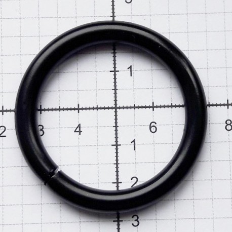 Metal O-ring of steel wire 38/6mm black matt/1pc.