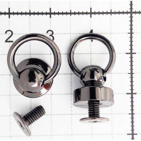 Chicago Rivet Screw with Ring 3904190/46 black nickel/10pcs.