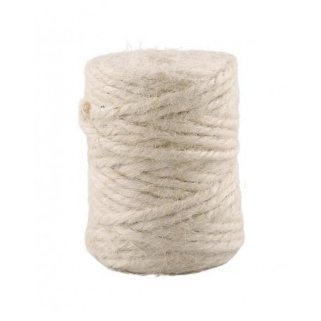 Jute Twine ~ 3 mm, 3 Ply, 50 g, ~21m, ecru color