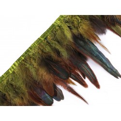 Trimming Braid - Rooster Feathers, 15-19 cm, green/1m