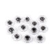 Sew on Plastic Press Snap Fasteners Ø 25 mm, transparent, rustproof, black nickel/1 pc.