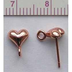 Heart Earring W/ring coper/20 pcs.