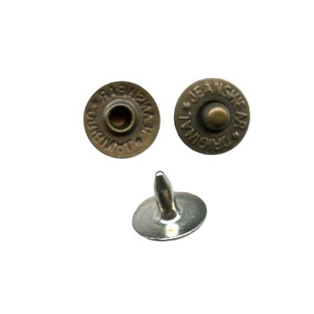 Jeans Rivets 9 mm/old brass/50 pcs.