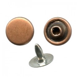 Jeans Rivets 9 mm flat Cap/copper/50 pcs.