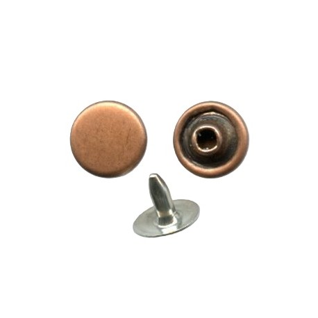 Jeans Rivets 9 mm flat Cap/copper/50 pcs.