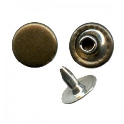 Jeans Rivets 9 mm flat Cap old brass/50 pcs.