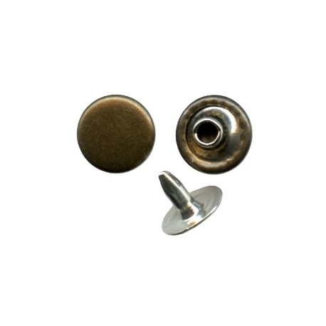 Jeans Rivets 9 mm flat Cap old brass/50 pcs.