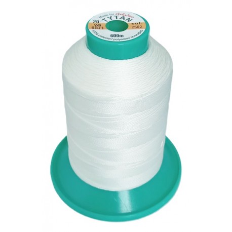Polyester upholstery thread "Tytan 20 WR/600m" color 2502-off-white/1pc.