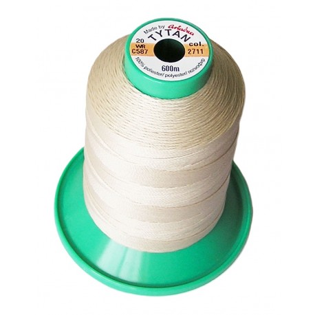 Polyester upholstery thread "Tytan 20 WR/600m" color 2711 - light beige/1pc.