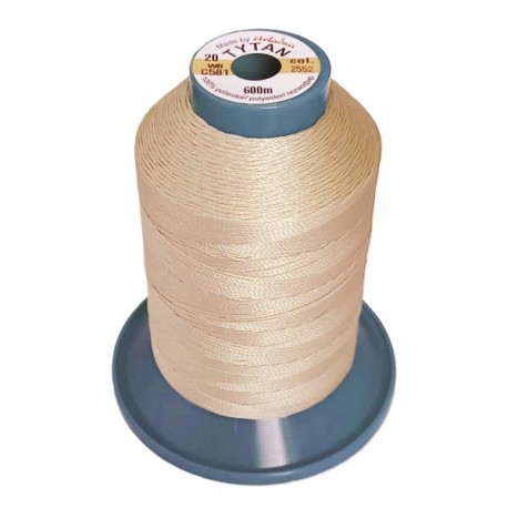 Polyester upholstery thread "Tytan 20 WR/600m" color 2552 - beige/1pc.