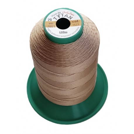 Polyester upholstery thread "Tytan 20 WR/600m" color 2537 - beige/1pc.
