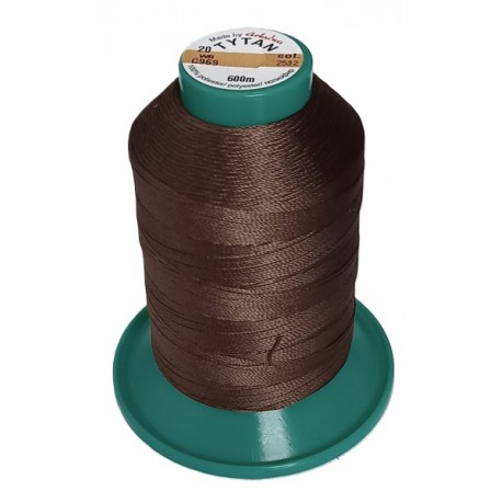 Polyester upholstery thread "Tytan 20 WR/600m" color 2532 - dark brown/1pc.