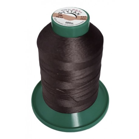 Polyester upholstery thread "Tytan 20 WR/600m" color 2535 - dark brown/1pc.