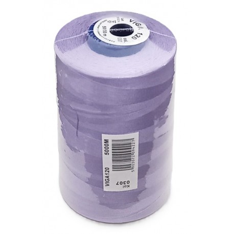 Universal Polyester Sewing Thread VIGA 120 5000 m color 0307 - light lilac