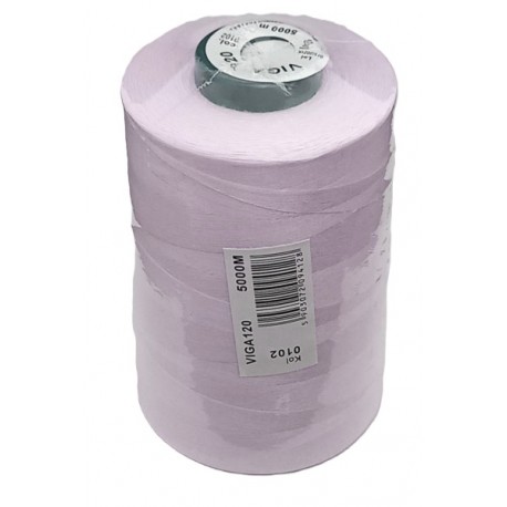 Universal Polyester Sewing Thread VIGA 120 5000 m color 0102 - very light pink