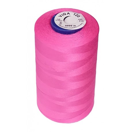 Universal Polyester Sewing Thread VIGA 120 5000 m color 0107 - pink
