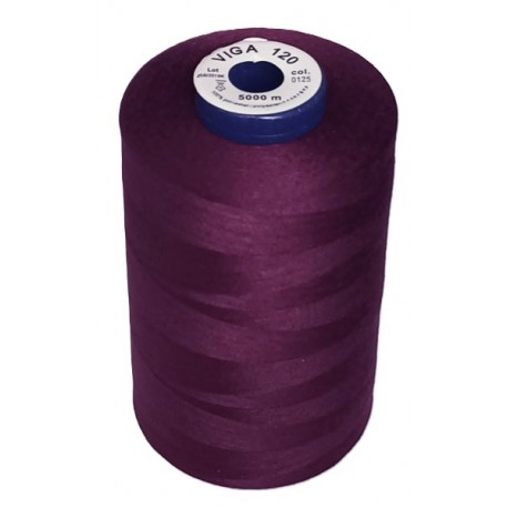 Universal Polyester Sewing Thread VIGA 120 5000 m color 0125 - dark bordeaux