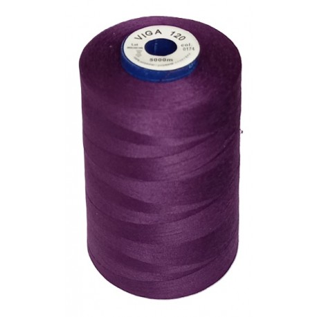 Universal Polyester Sewing Thread VIGA 120 5000 m color 0174 - eggplant