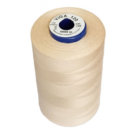 Universal Polyester Sewing Thread VIGA 120 5000 m color 1306 - ecru