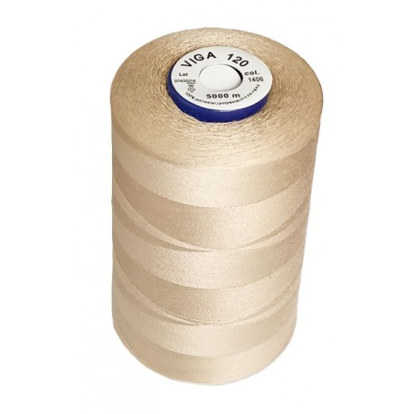 Universal Polyester Sewing Thread VIGA 120 5000 m color 1406 - light beige
