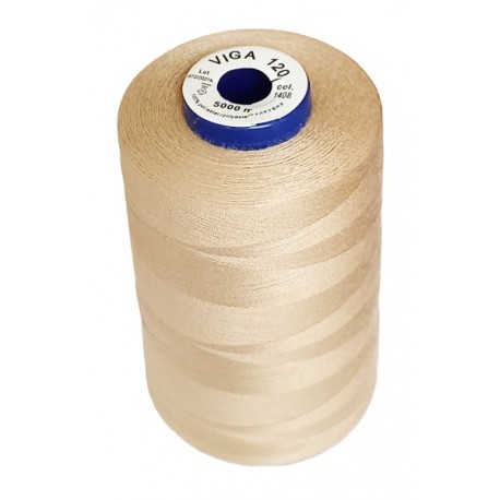 Universal Polyester Sewing Thread VIGA 120 5000 m color 1408 - light beige
