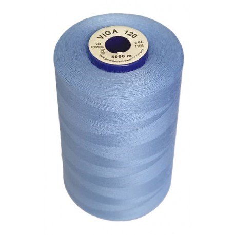 Universal Polyester Sewing Thread VIGA 120 5000 m color 1106 - sky blue