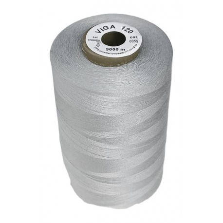 Universal Polyester Sewing Thread VIGA 120 5000 m color 0355 - grey