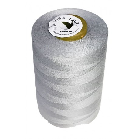 Universal Polyester Sewing Thread VIGA 120 5000 m color 1607 - grey