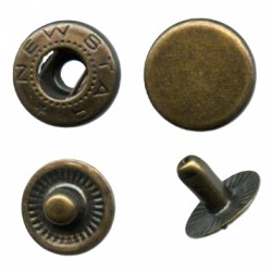 Spaudės "ALFA" 12.5mm žalvaris/60 vnt.