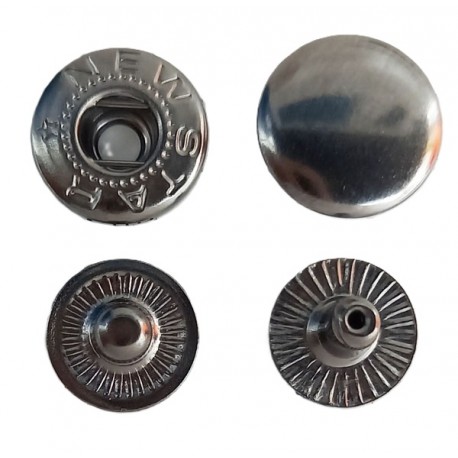 Spaudės "ALFA" 12.5mm juodas nikelis/60vnt.