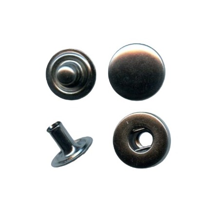 Snap Fasteners "ALFA"10 mm stainless black nickel/60 pcs.