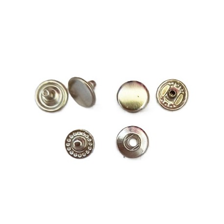 Spaudės  pirštinėms "ALFA" tipo 10 mm dvipusės nikelis/10 vnt.