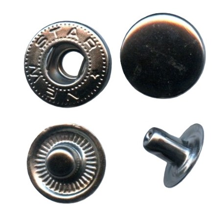 Snap Fasteners "ALFA 15" black nickel/60 pcs.