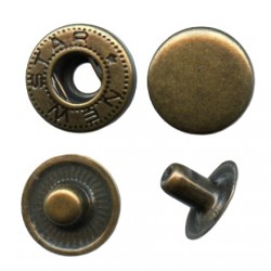 Snap Fasteners "ALFA 15" old brass/60 pcs.