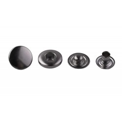 Snap Fasteners "ALFA 15" stainless black nickel/60 pcs.