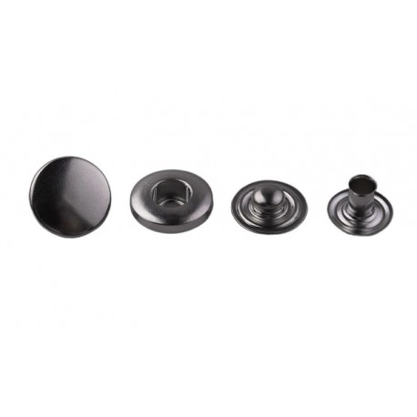 Snap Fasteners "ALFA 15"/stainless/graphite/60 pcs.