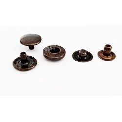 Snap Fasteners "ALFA 15"/long/old brass/60 pcs.