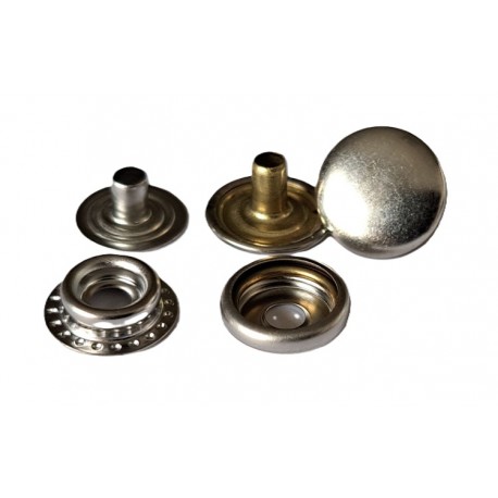 Snap Fasteners "STANDARD 15" for thick materials, stainless, nickel/60pcs.