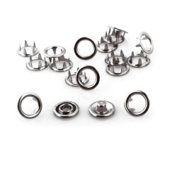 Spaudės-žiedeliai 9.5mm, be nikelio, sidabro sp./60vnt.