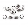 Open ring Snap Fasteners 9.5mm, nickel free/silver/60pcs.