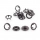 Open Ring Snap Fasteners 9.5mm, stainless, nickel free, gun metal/60pcs.
