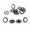Open Ring Snap Fasteners 9.5mm, stainless, nickel free, gun metal/60pcs.