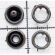 Open Ring Snap Fasteners 9.5mm, stainless, nickel free, old brass/60pcs.