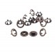 Open Ring Snap Fasteners 9.5mm, stainless, nickel free, old brass/60pcs.